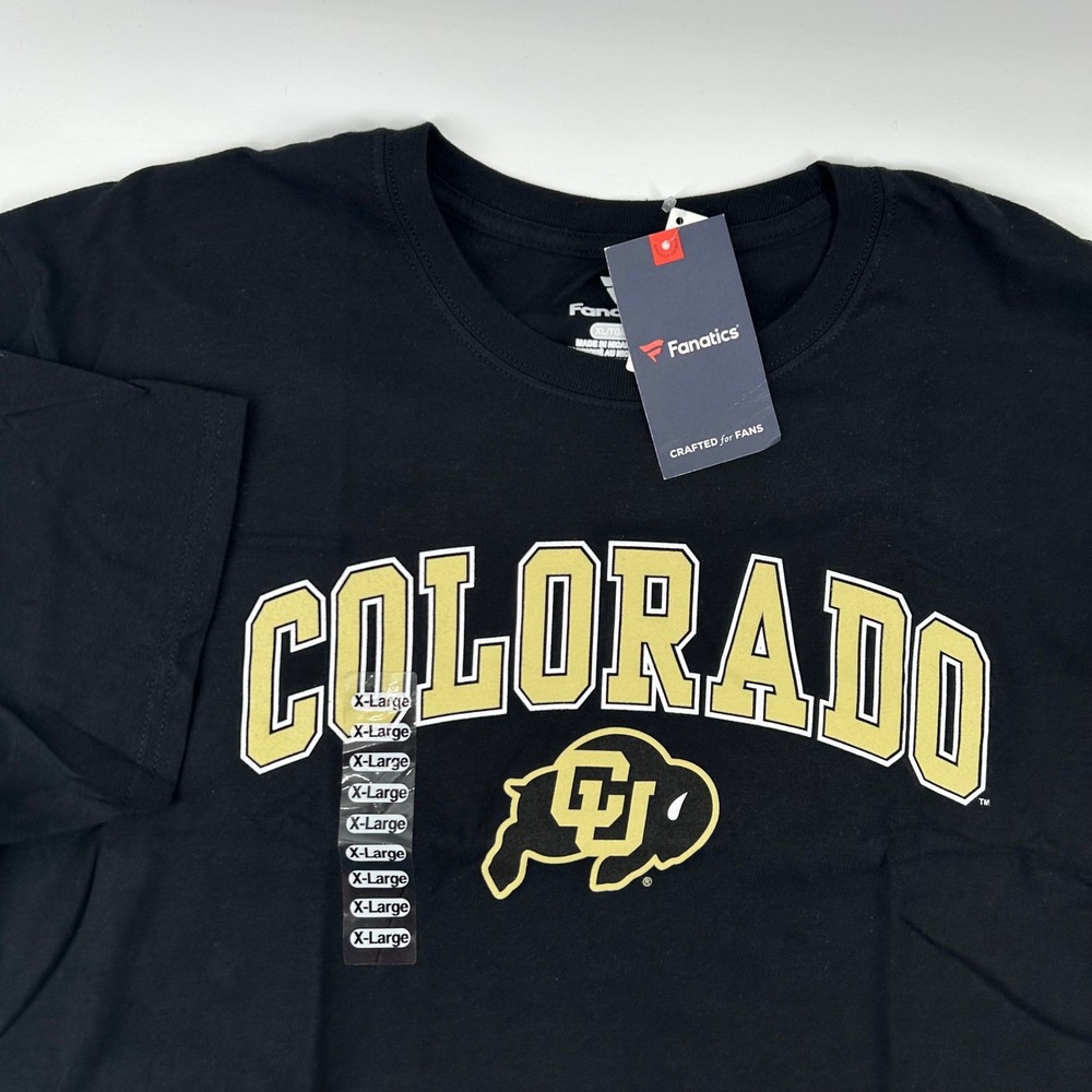 Fanatics Colorado Buffaloes T-Shirt Mens XL Black Graphic NCAA New With Tags